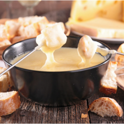 Fondue - a traditional Swiss dish, suitable for summer days